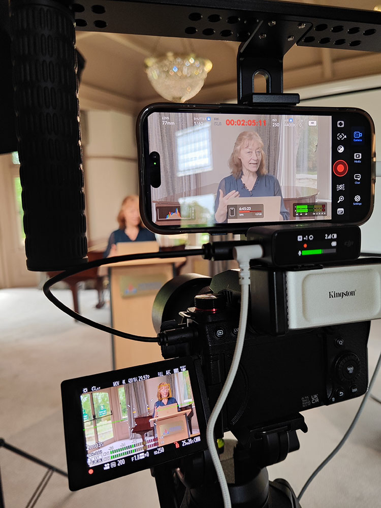 Karen Holford speaking in front of a camera