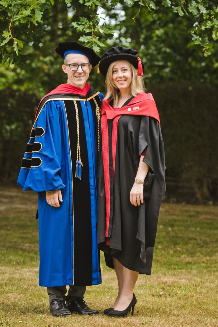 Dr Eike and Dr Lubica Mueller in academic dress
