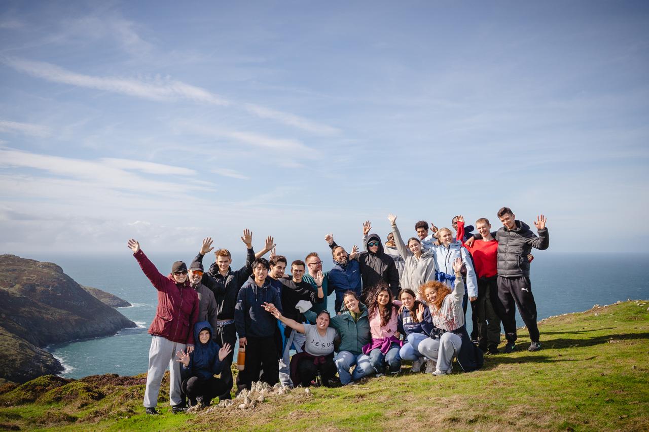 A group photograph from the Aberdaron student retreat