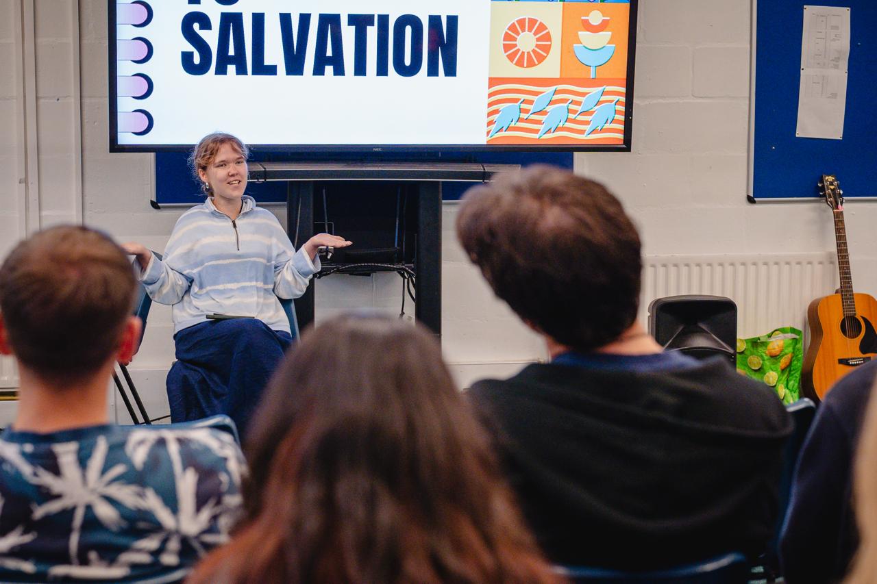 A student-led talk during the retreat